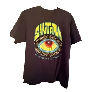 Vintage Santana Band T-Shirt Illumination is not Illuminati Graphic Tee Large